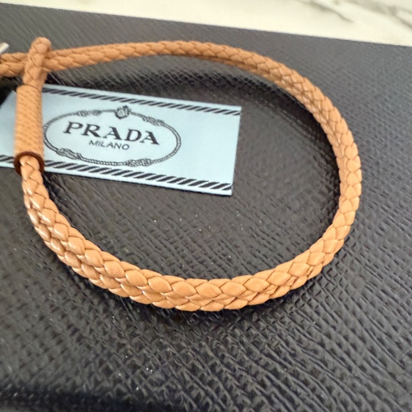 Prada 2IB288 Unisex double strand Bracelet In Brown Nappa Leather w/charm - Picture 9 of 11